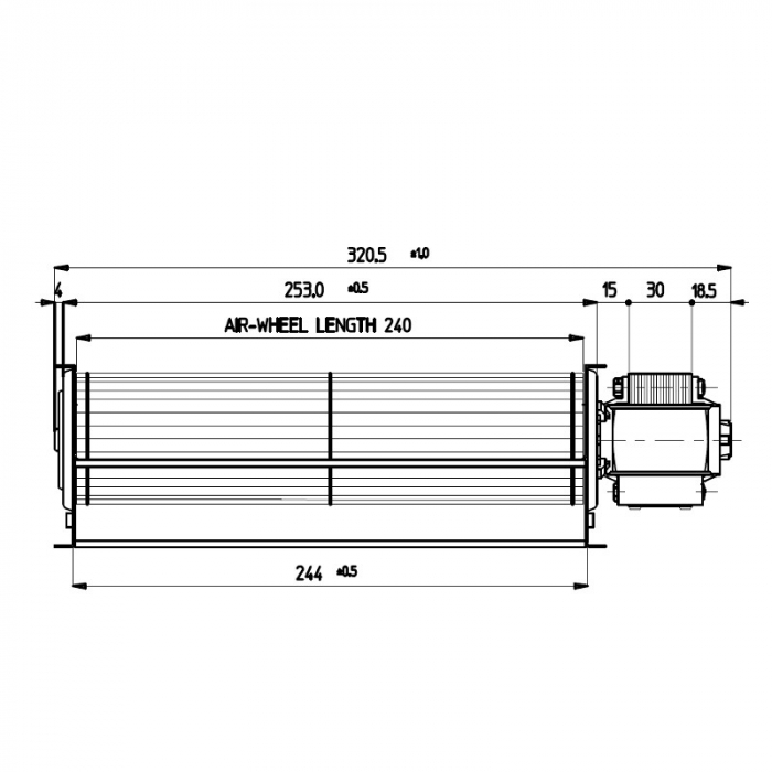 Ventilator tangențial pentru șemineu cu peleți TGA 60/1 - 240/20 - FERGAS 113136 [2]