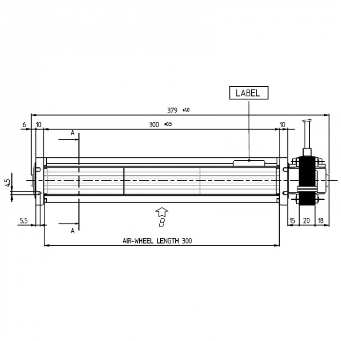 Ventilator tangențial pentru semineu cu peleți TGA 45 / 2-300 / 20 EMMEVI - FERGAS 107602 [2]