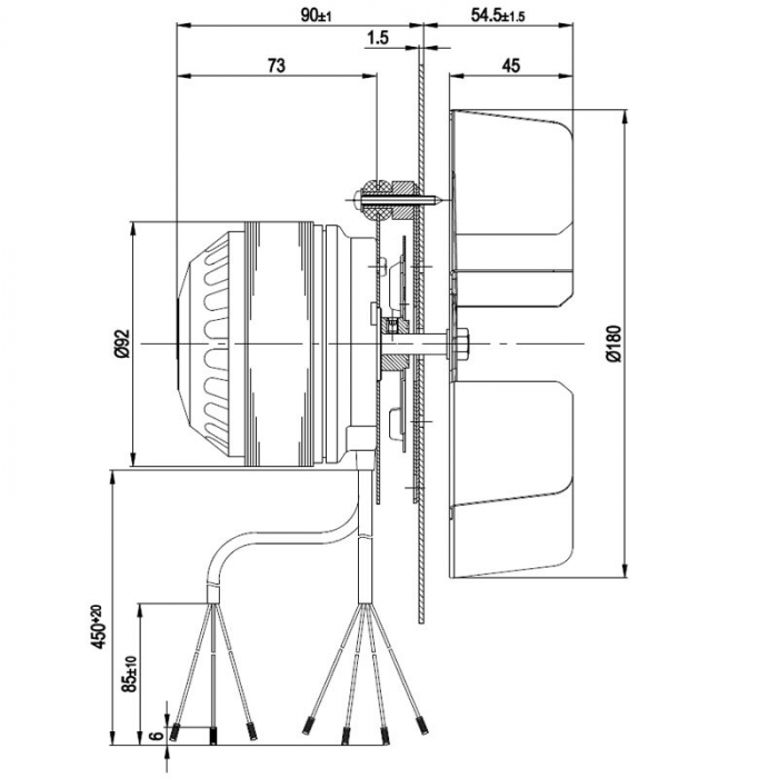 Extractor de fum pentru sobe de peleți EBM R2E180 [2]