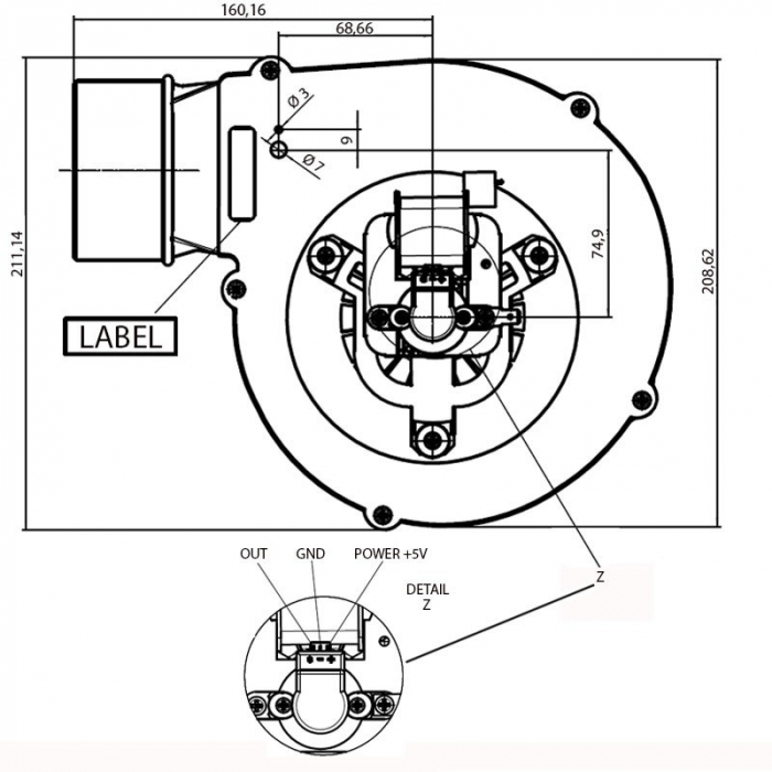 Extractor - aspirator de fum pentru sobe pe peleti FERGAS 260921 [2]
