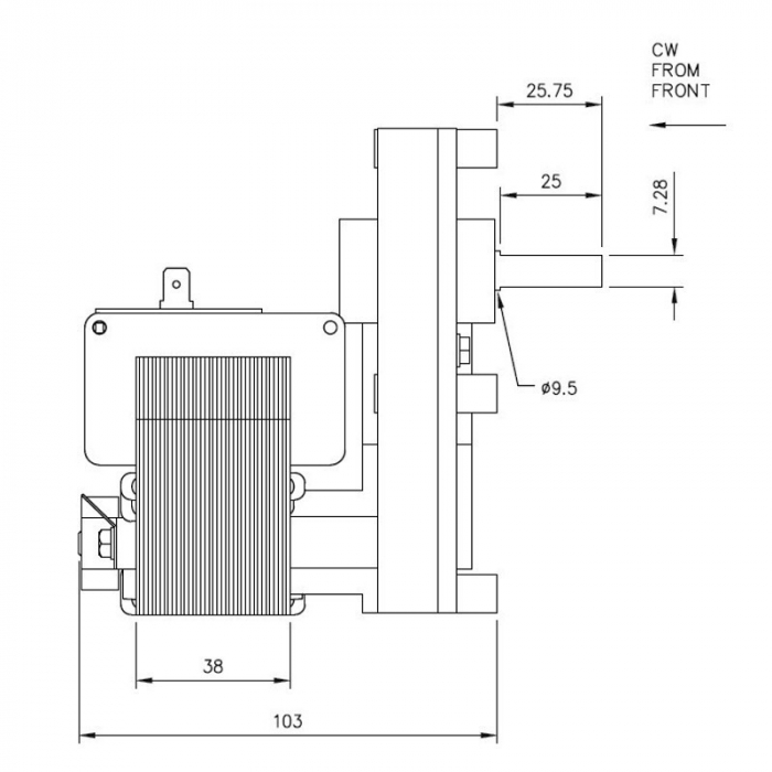 Motor reductor sneck FB1199 5,3 rpm  ax 9,5mm [3]