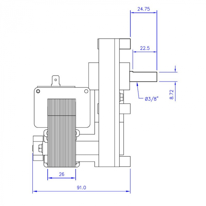 Motor reductor sneck FB1397  2 RPM  ax 9,5mm [2]