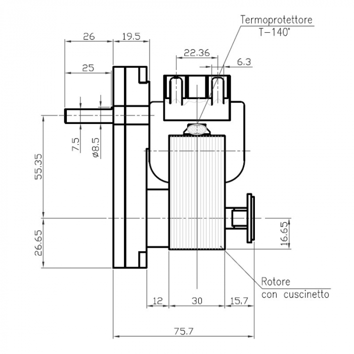Motoreductor 1.5 RPM pentru sobe pe peleți ax 8,5 mm K9115005 [3]