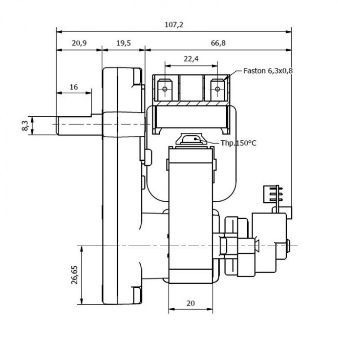 Motoreductor 1.5 RPM ax 9,5mm   K9113000 [2]