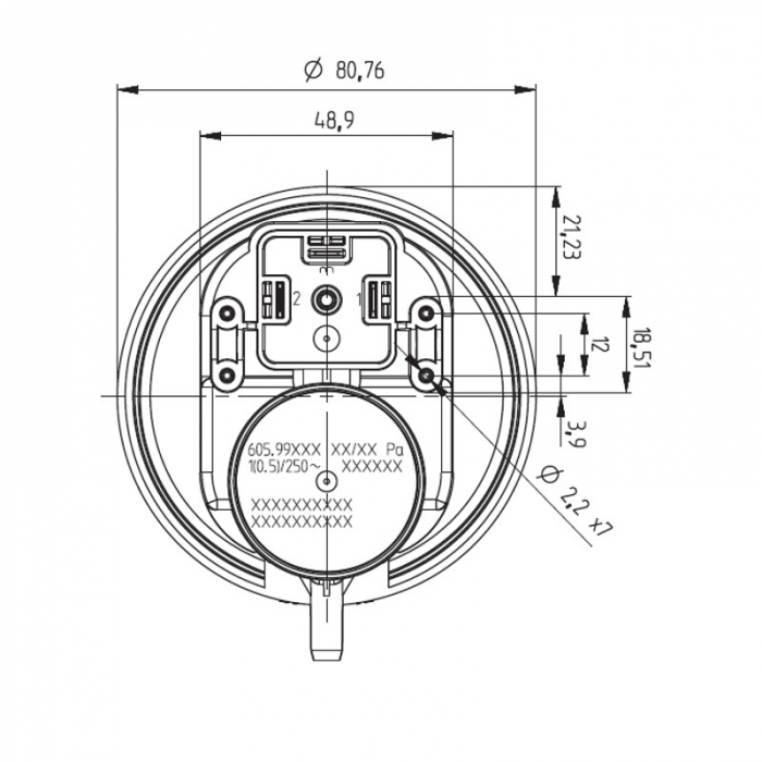 Pressostat diferenţial HUBA 39 Pascal în depresiune. [2]