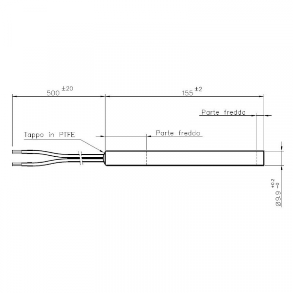 Rezistenta bujie 9,9mm 155mm 300w HT62685 [2]