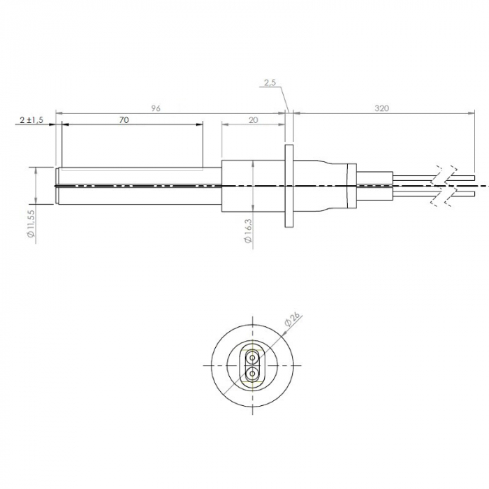 Rezistenta ceramica cu guler 107 mm 300 W [2]