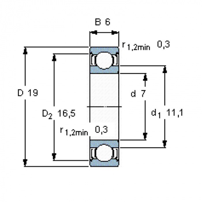Rulment canelat cu bile 607-2Z Ecranat [2]