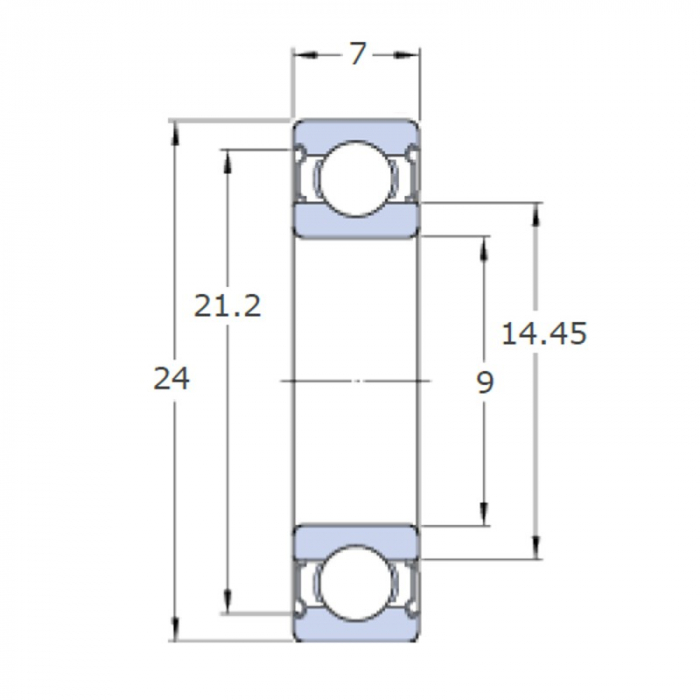 Rulment canelat cu bile 609-2Z Ecranat [2]