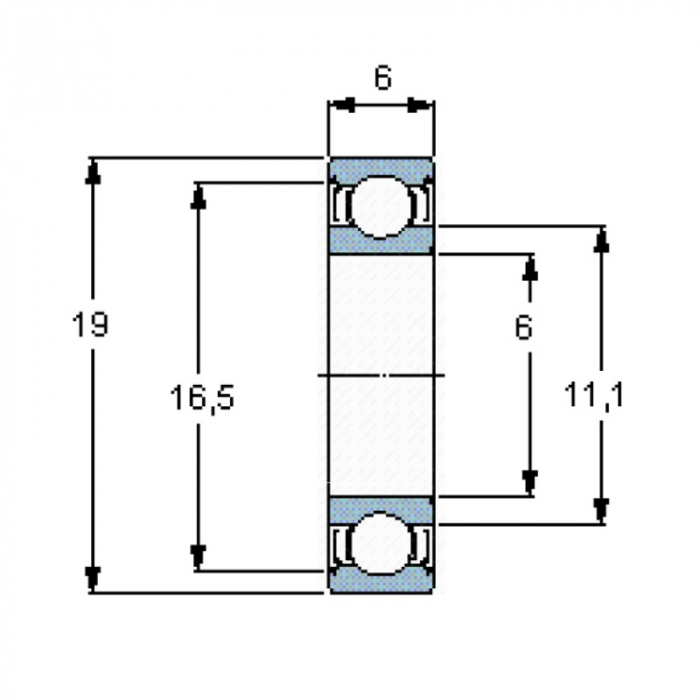 Rulment canelat cu bile 626-2Z Ecranat SKF [2]