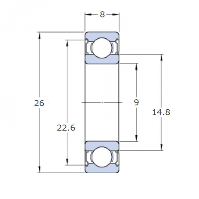 Rulment canelat cu bile 629-2Z Ecranat SKF [2]