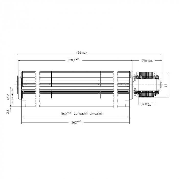 Ventilator tangenţial EBM QLN65/3600 A2-3038LH [2]