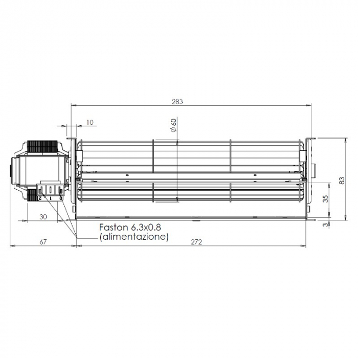 Ventilator tangențial pentru semineu cu peleți TRIAL THS27B6-019 [2]