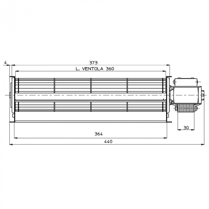 Ventilator tangențial pentru semineu cu peleți TGA 60/1-360/30 FERGAS 4M5401 [2]