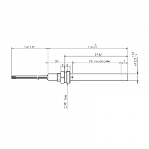 Rezistenta  94/114mm  cu filet 3/8 Ø12,5mm  250w HT62734 [1]