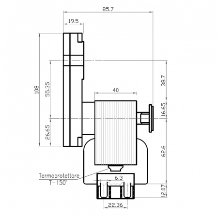 Motor reductor snek, centrale peleti,2 rpm fara ax K9117057 [2]