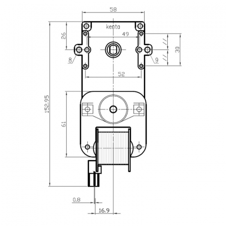 Motor reductor snek, centrale peleti,1,5 rpm ax 8,5mm K9115004 [1]