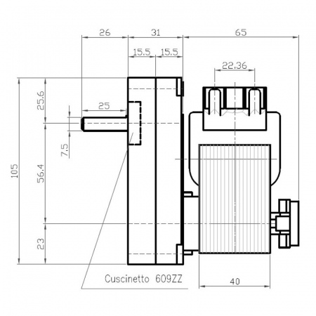Motor reductor snek, centrale peleti, 5 rpm ax 8,5mm K9177310 [1]