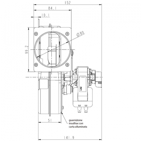 Extractor ventilator de fum pentru sobele cu peleți. PL21 CE0260 [2]