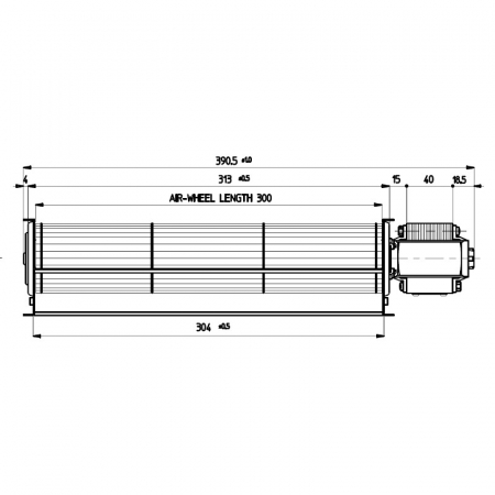 Ventilator tangențial pentru semineu cu peleți TGA 60 / 1-300 / 40 EMMEVI - FERGAS 113908 [1]