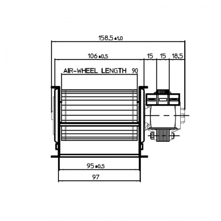 Ventilator tangențial pentru semineu cu peleți TGA 60 / 1-90 / 15 EMMEVI - FERGAS 112217 [1]