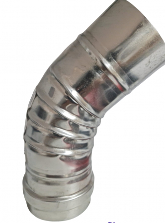 Burlane cos fum Inox - cot centrale peleti 45 grade 80mm