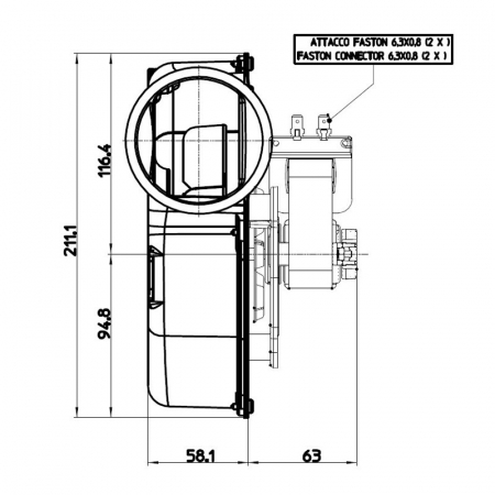 Extractor - ventilator de fum pentru sobe pe peleti FERGAS 260912 [1]