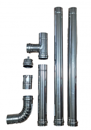 Burlane cos fum Inox - Kit cazane peleti