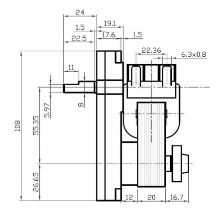 Motor rotisor KENTA 2.5rpm, 23 Wati [1]