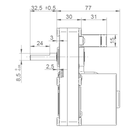 Motoreductor 5 RPM  ax 8.5 mm sincron IPC GMF250D801 [2]
