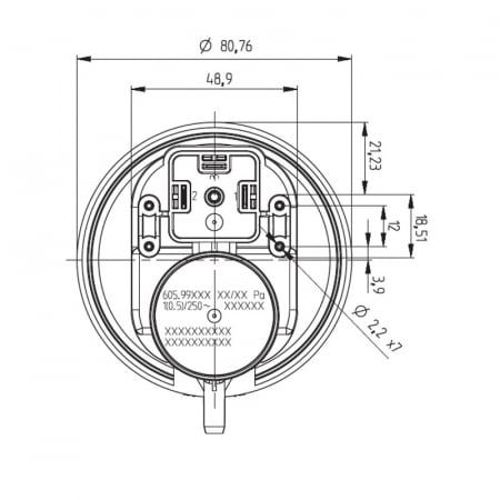 Pressostat diferenţial HUBA 39 Pascal în depresiune. [1]