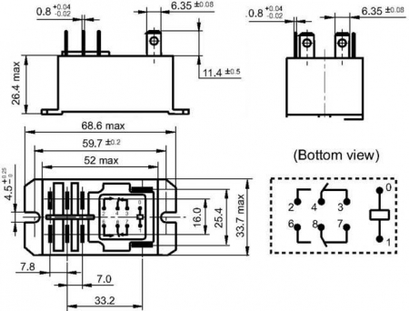 Releu fişabil 230 V/AC 30 A 2 contacte comutatoare Hongfa HF92F-240A5-2C21S [1]