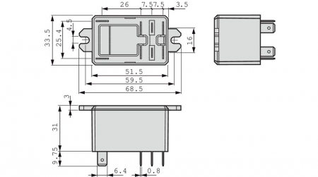 Releu fişabil 230 V/AC 30 A Finder 66.82.8.230.0300 [1]