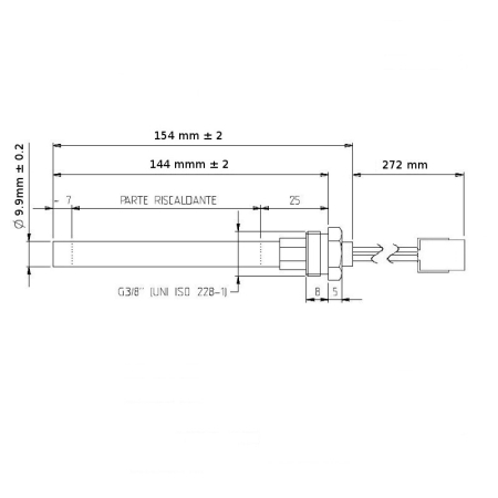 Rezistenta  144/154 mm  apridere peleti 9.9 mm  filet  GAS de 3/8"   300 wati HT100074 [1]