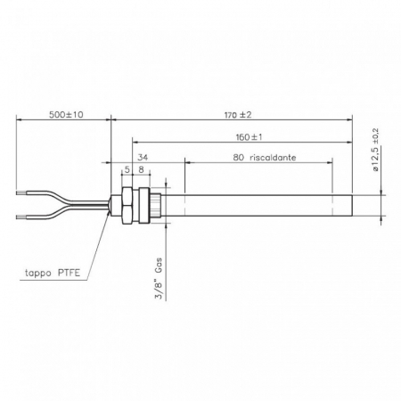 Rezistenta cu filet 3/8 12,5mm 160/170mm 350w HT62660 [1]