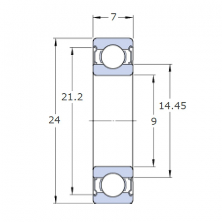 Rulment canelat cu bile 609-2Z Ecranat [1]