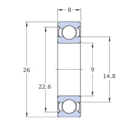 Rulment canelat cu bile 629-2Z Ecranat SKF [1]