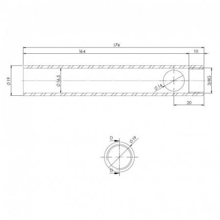 Tub transportor pentru rezistentele sobelor pe peleti 19mm [1]