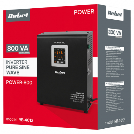 UPS Centrale termice sinus pur  800VA 500W 12V REBEL [4]