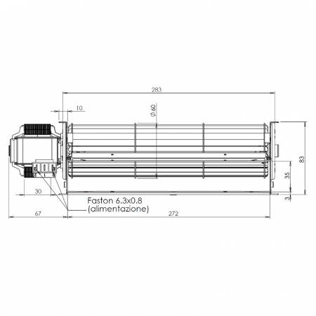 Ventilator tangențial pentru semineu cu peleți TRIAL THS27B6-019 [1]