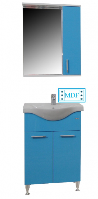 Set Baza front MDF si Lavoar seria 153, 55 cm, bleu [4]