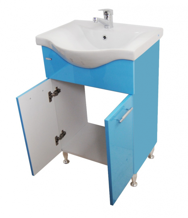Set Baza front MDF si Lavoar seria 153, 60 cm, bleu [2]