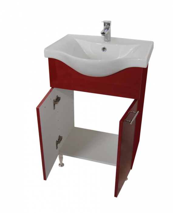 Set Baza front MDF si Lavoar seria 153, 55 cm, bordo [2]