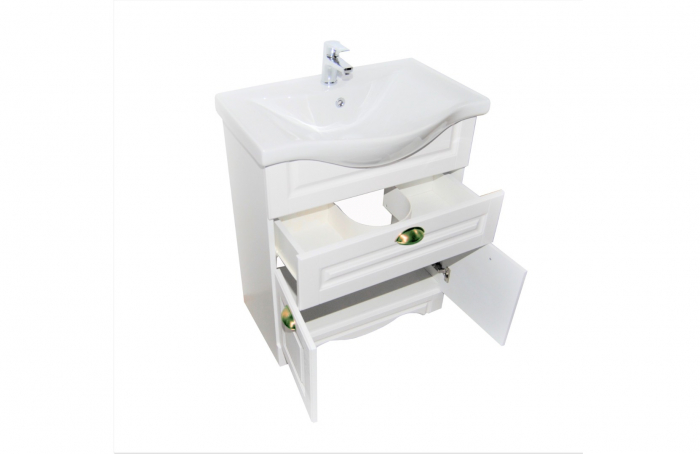 Set Baza front MDF si Lavoar seria 172, 60 cm, alb rustic [3]