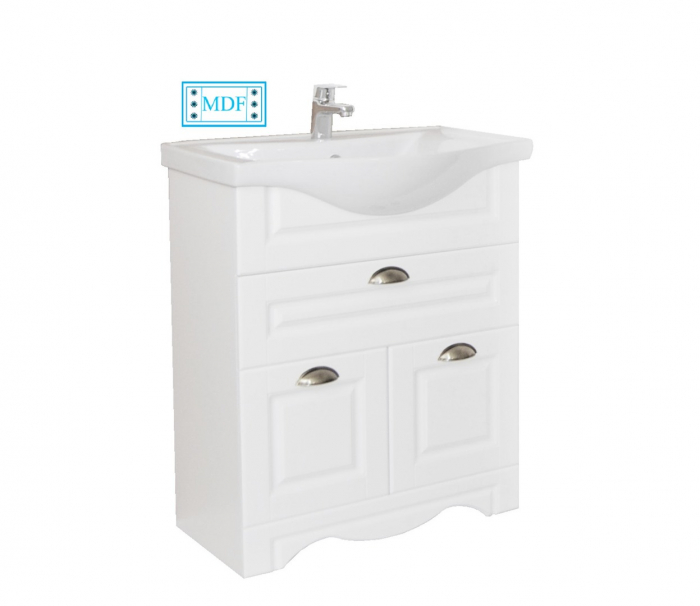Set Baza front MDF si Lavoar seria 172, 60 cm, alb rustic [1]