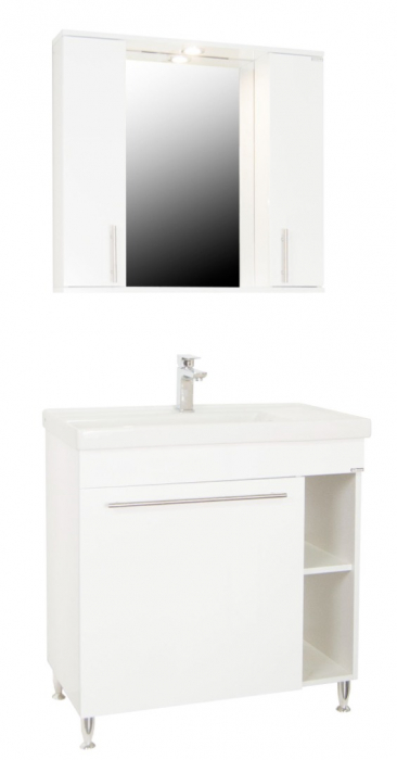 Set Baza front MDF si Lavoar seria 270, cos de rufe, 80 cm, alb [4]