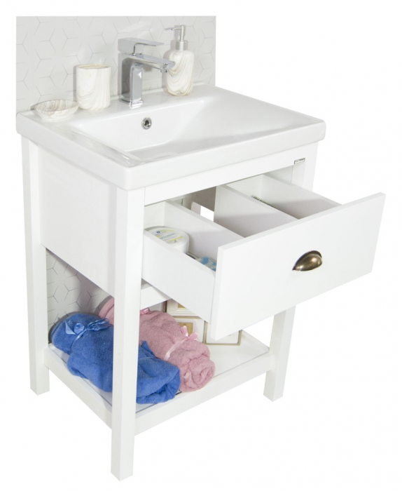 Set Baza front MDF si Lavoar seria 720, 60 cm, alb [2]