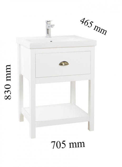 Set Baza front MDF si Lavoar seria 720, 70 cm, alb [3]