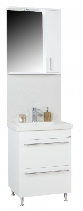 Set Baza front MDF si Lavoar seria 754, cu sertare, 60 cm, alb [4]