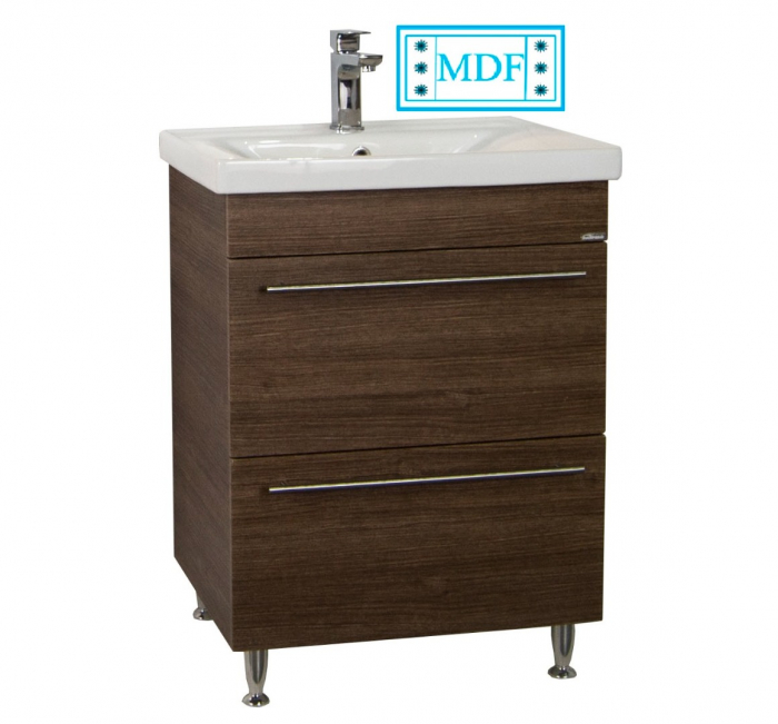 Set Baza front MDF si Lavoar seria 754, cu sertare, 60 cm, bambus [1]